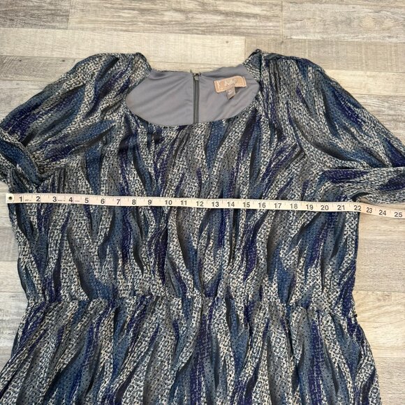 Kelly By Clinton Kelly blue grey lined long sleeve dress elastic waist XL P21 - Picture 4 of 6